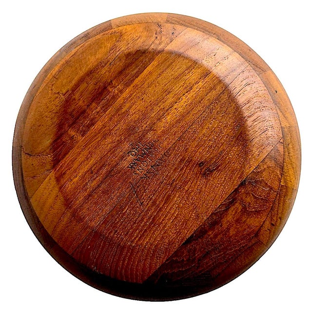 1960s Jens H Quistgaard "Tulia" Staved Teak Bowl For Sale - Image 11 of 12