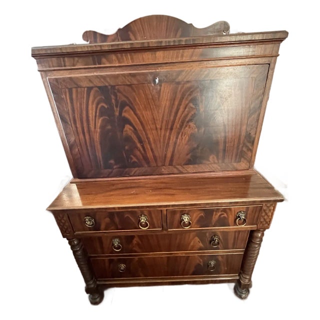 Mahogany Secretary Desk, Likely Dating to the George III Period Late 18th Century For Sale