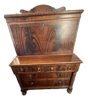 Mahogany Secretary Desk, Likely Dating to the George III Period Late 18th Century