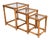 Bamboo and Rattan Nesting Tables With Clear Glass Top For Sale