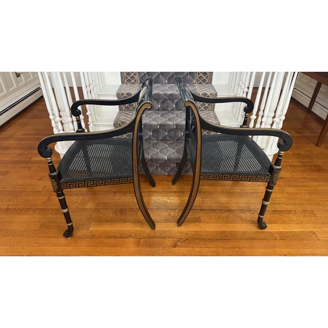 Wood Set of 4 Late 1960s Interior Crafts Inc. Regency Style Armchairs For Sale - Image 7 of 12