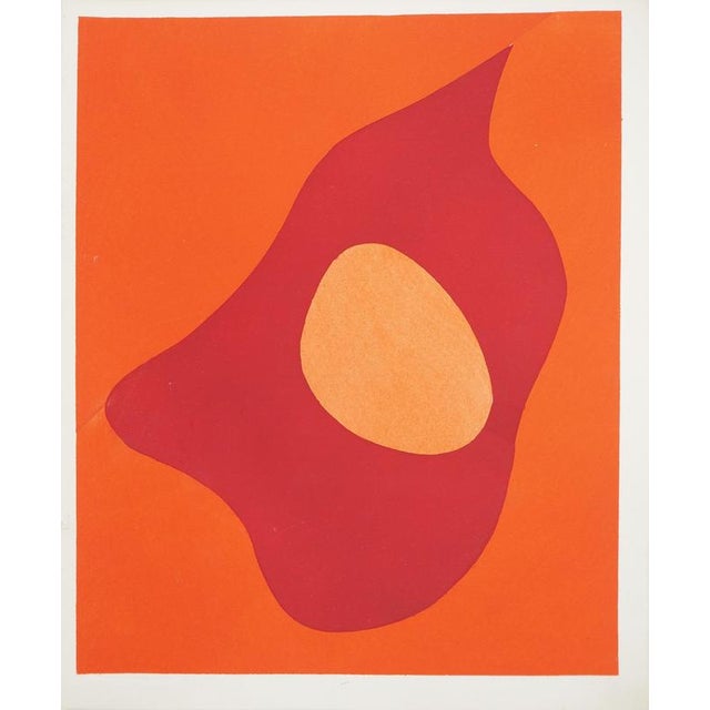 Jean ARP (1886-1966) Profile on orange background, 1952 Lithography and stencil (Atelier Renson Fils) Unsigned On vellum...