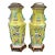 Pair of Chinese 19th Century Famille Rose High Relief Yellow Ground Porcelain Vases For Sale