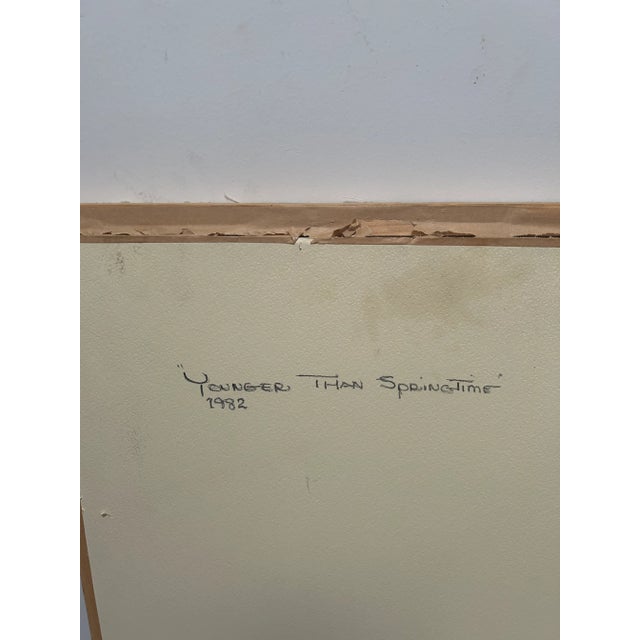 1980s 1982 Original Impressionistic Portrait 'Younger Than Springtime' Oil on Canvas, Signed by Artist For Sale - Image 5 of 11