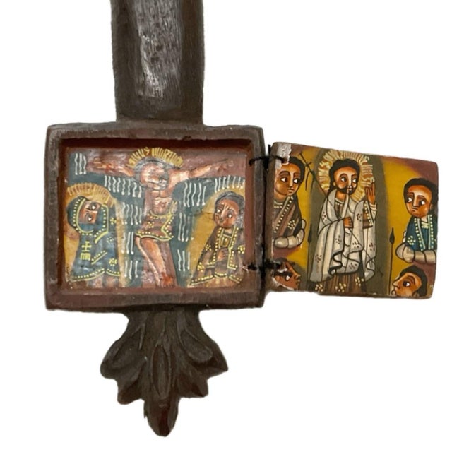 Ethiopian Orthodox Wood Hand Cross - Icons From the Life of Christ For Sale - Image 4 of 11