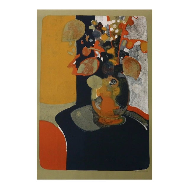 Minaux Original Lithograph Le Grand Bouquet 1966 Signed & Numbered For Sale