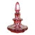 Antique Bohemian Cranberry Glass Enameled Perfume Bottle, 19th. Century For Sale