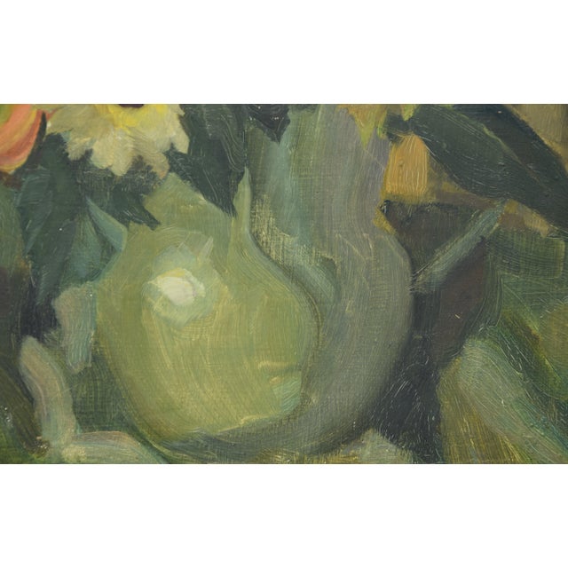 Kurt Lauber, Still Life with Summer Flowers, 1945, Oil on Cardboard, Framed For Sale - Image 12 of 14