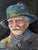 Blue Vintage Fisherman Oil Painting Framed For Sale - Image 8 of 8