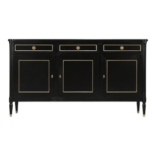 Louis XVI Style Jansen Inspired Ebonized Buffet For Sale