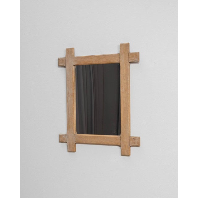 Wood 19th Century France Antique White Wood Mirror For Sale - Image 7 of 8