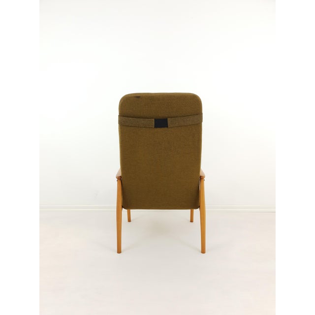 Brown Vintage Scandinavian Beech Armchair, 1970s For Sale - Image 8 of 10