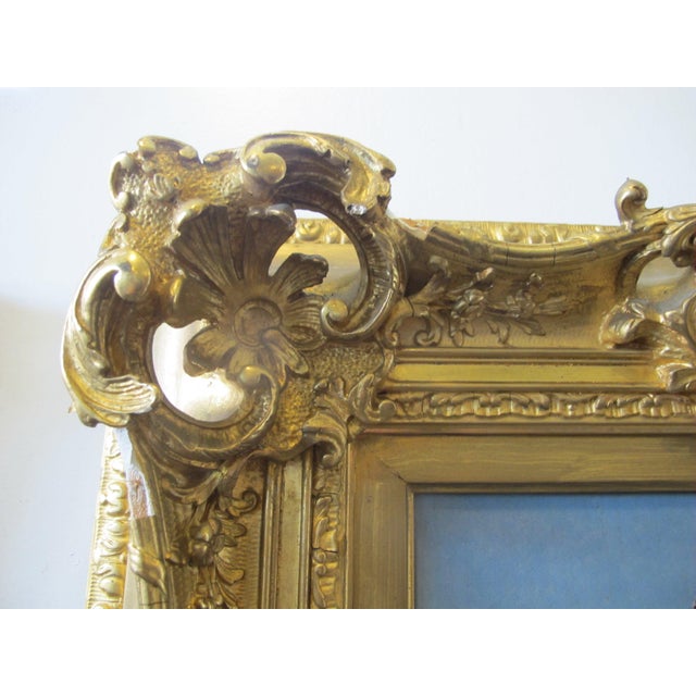 Wood Federico Del Campo Ornate Gilt Frame Venice Canal Antique Oil Painting For Sale - Image 7 of 10