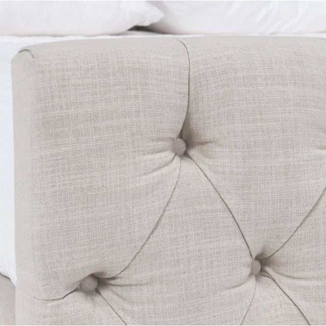 Wood Lana Tufted Queen Bed Frame For Sale - Image 7 of 10