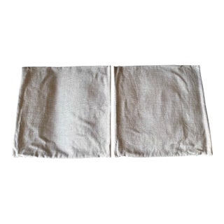 Restoration Hardware Linen-Blend Pillow Covers With Feather Inserts — Pair For Sale