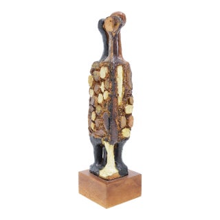 20th Century Signed Ceramic Figure Sculpture For Sale