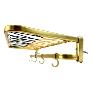 Mid-Century Modern Aluminium and Brass Coat and Hat Rack, 1960s For Sale