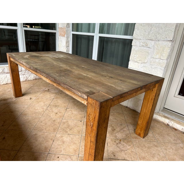 Reclaimed oak timbers from decades-old buildings in Europe lend richness to this simple, linear collection from artisan...