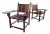 Mortise & Tenon Exotic Wood Arm Chair Pair ~ Ziricote or Macassar ~ Mid Century Rosewood ~ Arts and Crafts Style For Sale