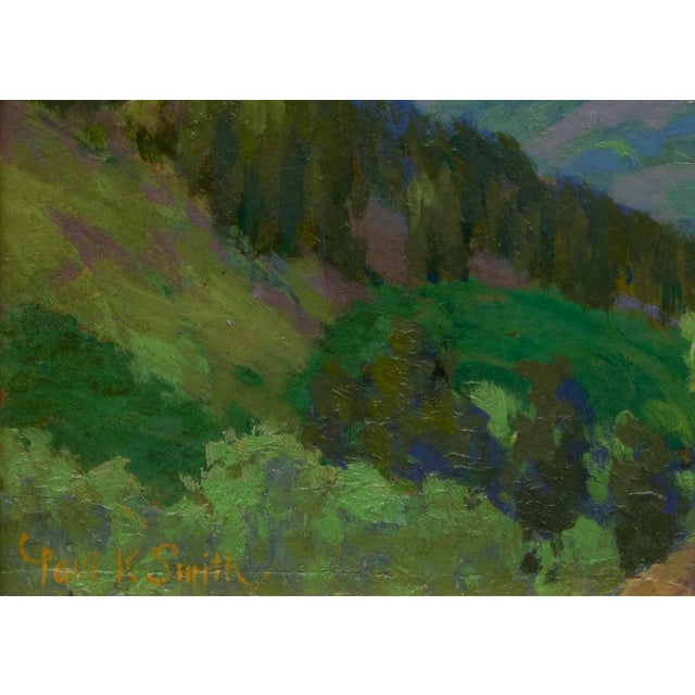1930s Original Colorado Mountain Landscape Oil Painting By Paul