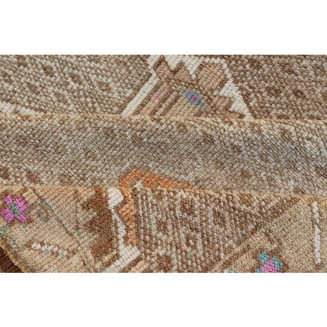 Unique & Colorful Turkish Kars Runner With Tribal Designs and Geometric Motifs For Sale - Image 10 of 11