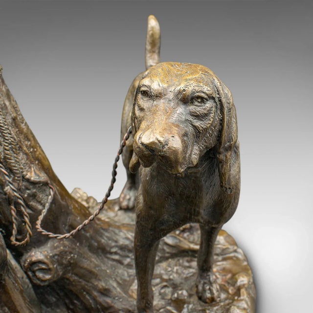 Bronze 1950's Vintage Bronze Bloodhound Ornament For Sale - Image 8 of 12