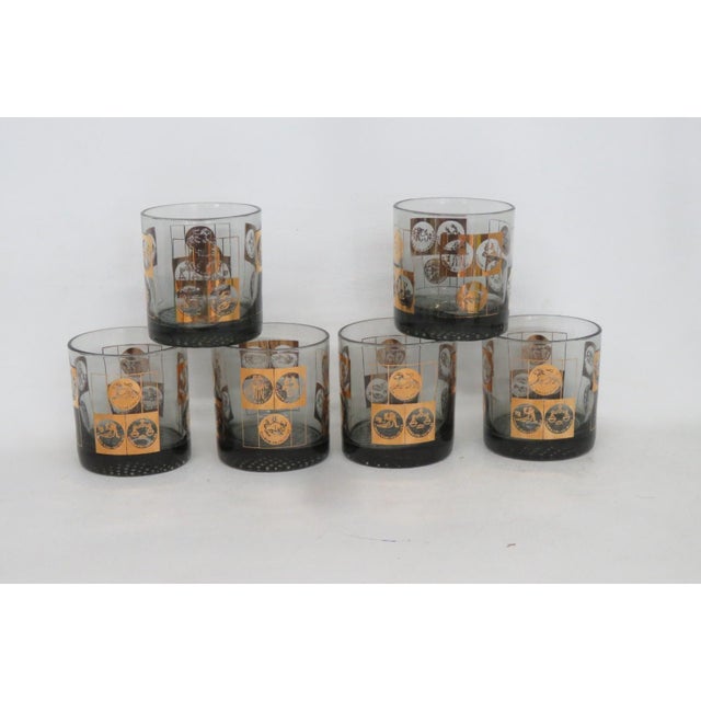 This beautiful Set of 6 Cups is made of glass. This bar glass set has a great vintage style, each glass features a lovely...