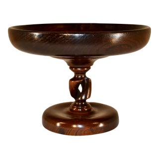 19th Century English Oak Compote For Sale