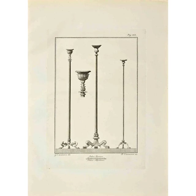 Ancient roman decorations is an etching on paper realized by giacomo casanova in the 18th century. Signed on the plate....