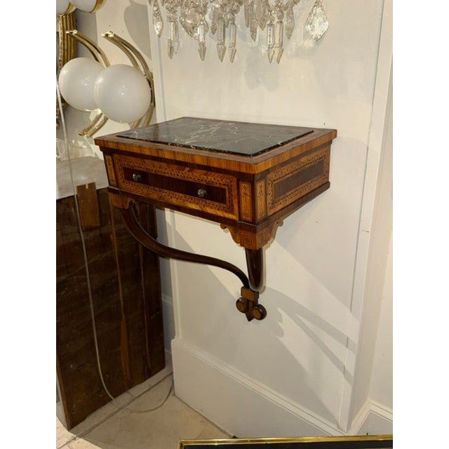 19th C. Italian Inlaid Mahogany Wall Console For Sale - Image 4 of 6