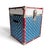 A vibrant vintage 1970s steamer trunk footlocker featuring an iconic patriotic American flag stars-and-stripes motif....