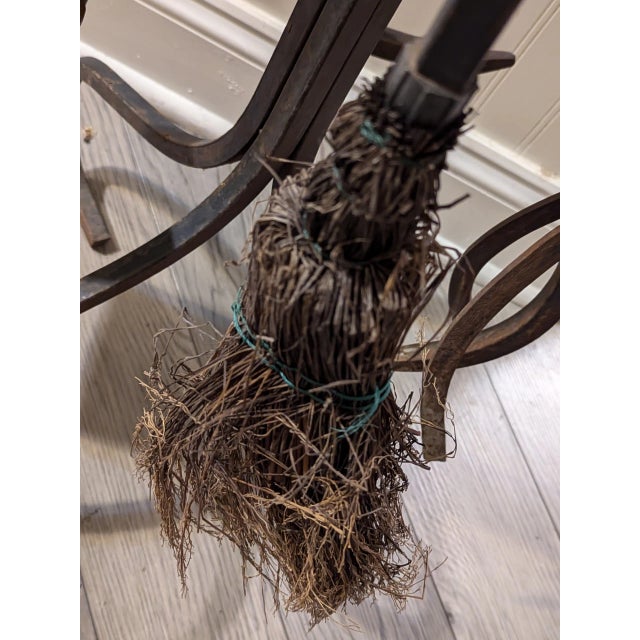 Large Vintage Cast Iron Fireplace Tools Set- 5 Pieces For Sale - Image 4 of 8