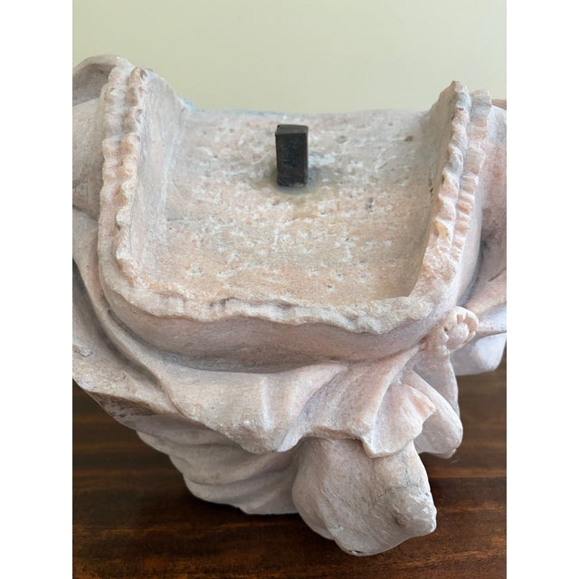 Antique French Marble Female Bust Fragment With Draped Neoclassical Form For Sale In South Bend - Image 6 of 12