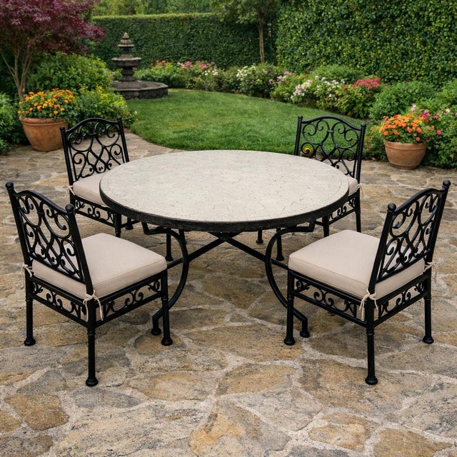 Moroccan 48" Moroccan Round Mosaic Table in White For Sale - Image 3 of 8