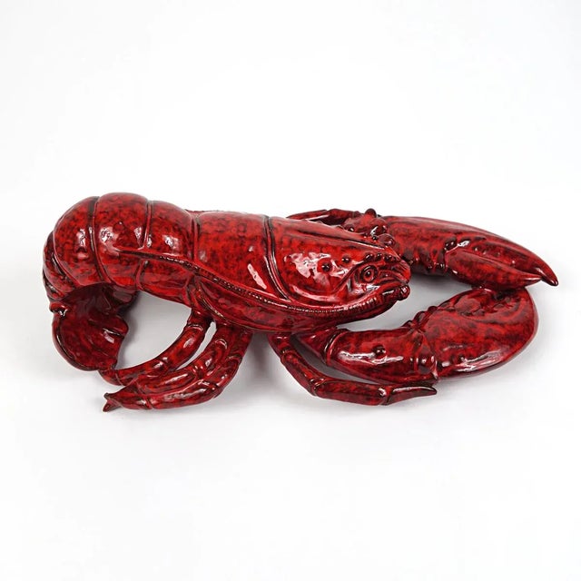 Postmodern Large Decorative Red Ceramic Lobster, Italy For Sale - Image 3 of 14