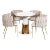 Vanessa Dining Table with Off White Chairs - Set of 5 For Sale