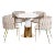 Vanessa Dining Table with Off White Chairs - Set of 5 For Sale