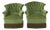 Pair of Green Tufted Chesterfield Velvet Lounge Club Chairs For Sale