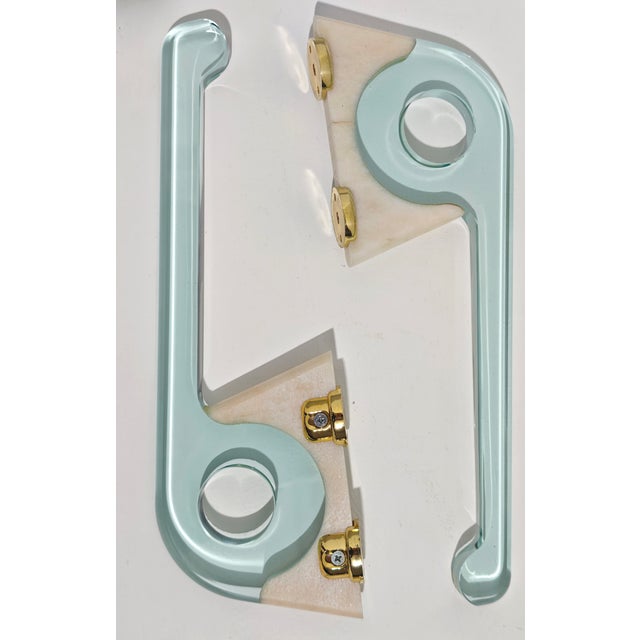 Mid-Century Modern Italian Glass and Onyx Bathroom Accessory Set, 1980s, Set of 10 For Sale - Image 12 of 18