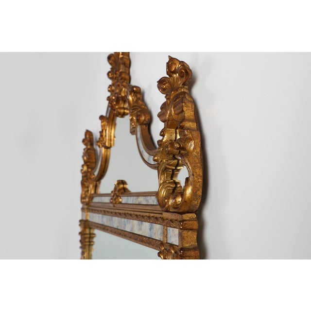 20th Century Belgian Rococo-Venetian Mirror in Gilded Wood, 1980s For Sale - Image 9 of 11