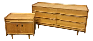 1960s Crawford Furniture Low Boy & Nightstand - Set of 2
