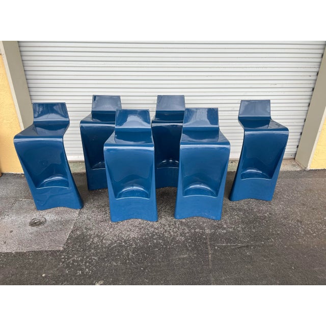 Blue Vintage Blue Stools Vondom Wing by Cero -2 For Sale - Image 8 of 11