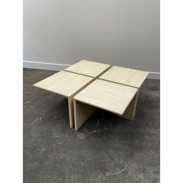 Modular Travertine Coffee Table, 1980s, Set of 4 For Sale - Image 14 of 14