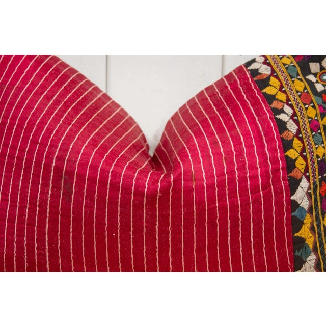 Sabia Antique Mashru Tribal Lumbar Pillow For Sale In Los Angeles - Image 6 of 9