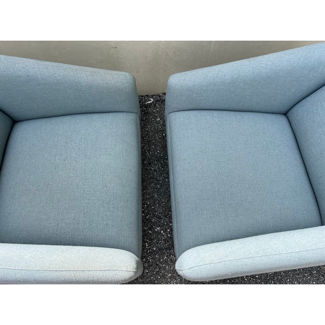 1990s Cube Lounge Chair With Walnut Base For Sale - Image 4 of 14