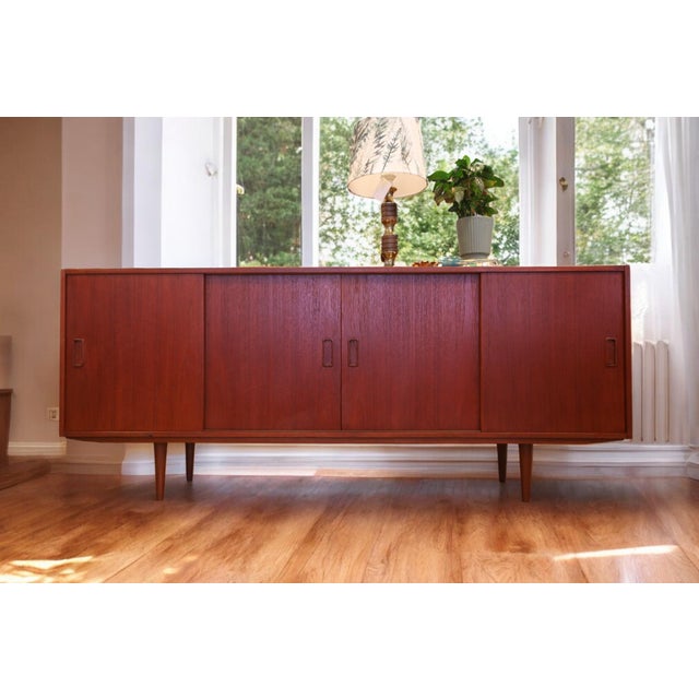 Vintage Danish Teak Sideboard with Sliding Doors, 1960 For Sale - Image 10 of 18