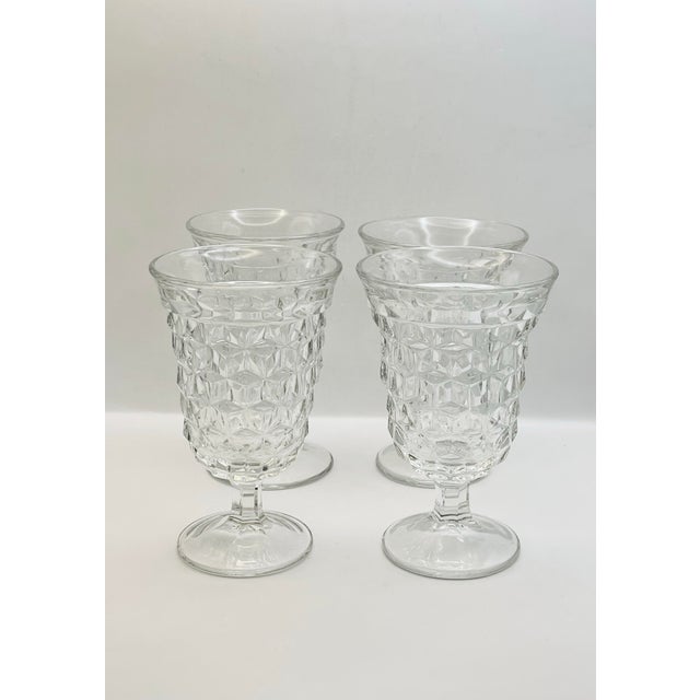 Vintage “American” Pressed Glass Water Goblets-Set of Four For Sale In Jacksonville, FL - Image 6 of 9