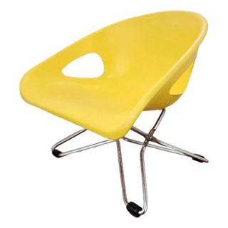 Mid 20th Century Vintage Cosco Kids Folding Chair with Yellow Vinyl Seat For Sale