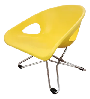 Mid 20th Century Vintage Cosco Kids Folding Chair with Yellow Vinyl Seat