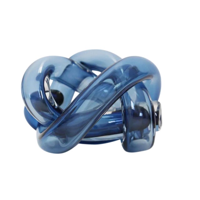 SkLO Wrap Object Glass Knot - Steel Blue For Sale